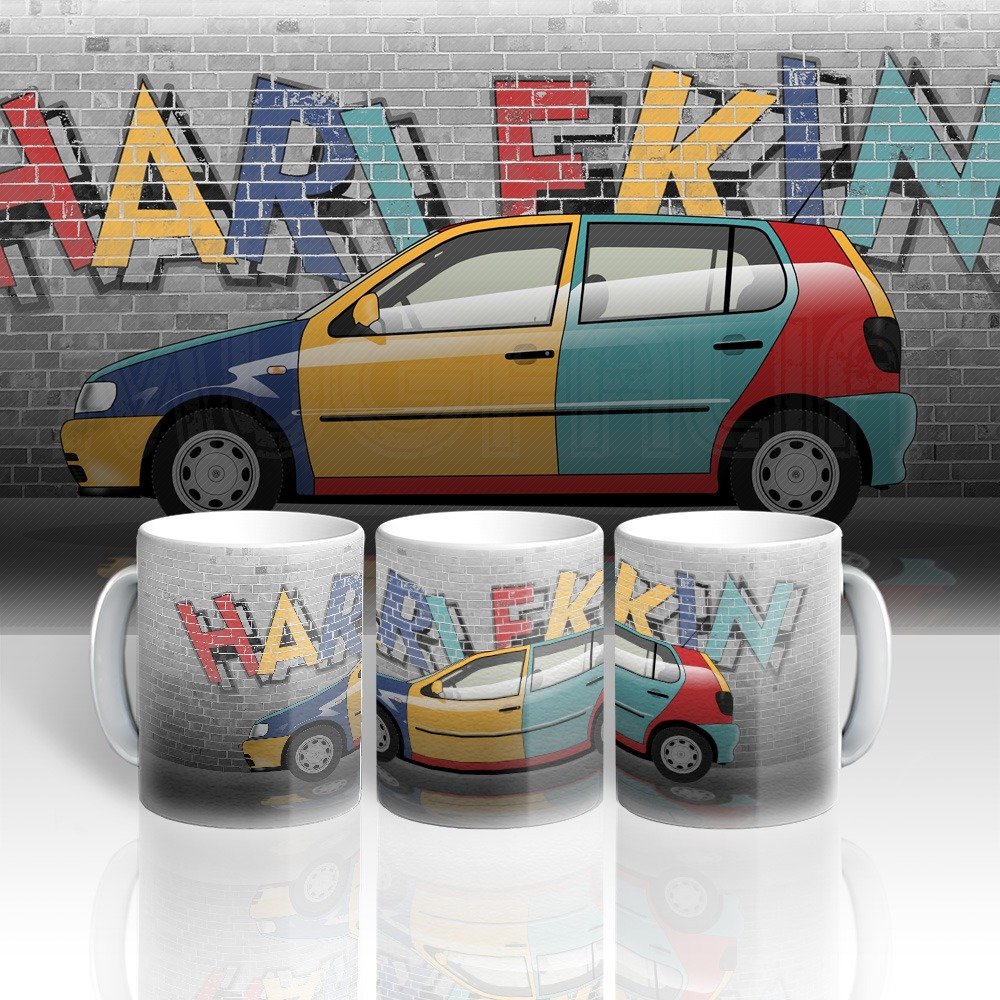 Custom Printed Polo Harlequin Mug