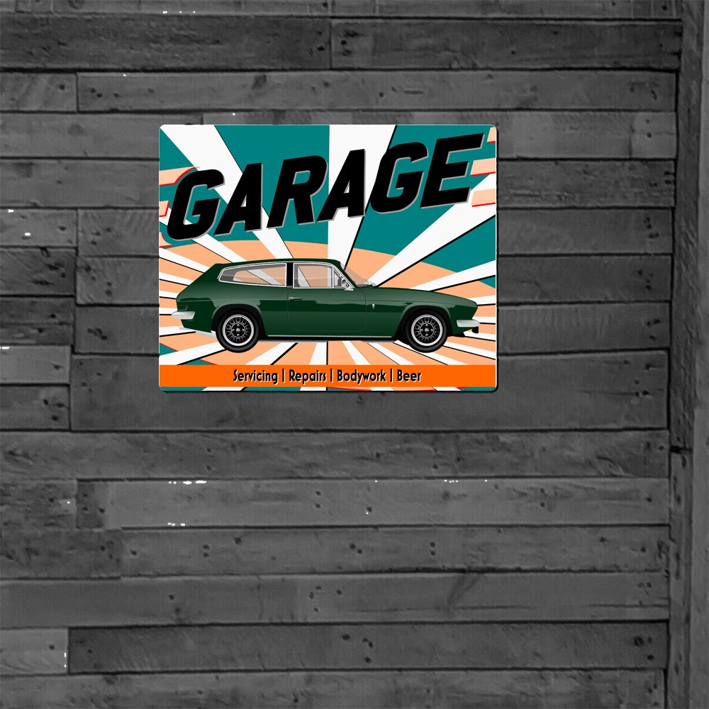 Metal Sign - Reliant Scimitar GTE - Customised Garage Sign - Image 6