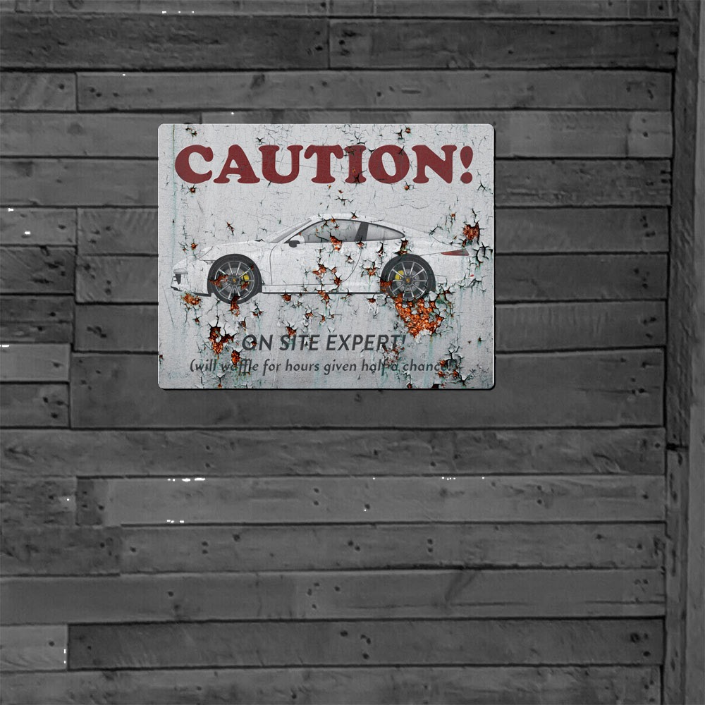 Metal Sign - Porsche 911 991 - On Site Expert with Aged Rust Effect - Image 4