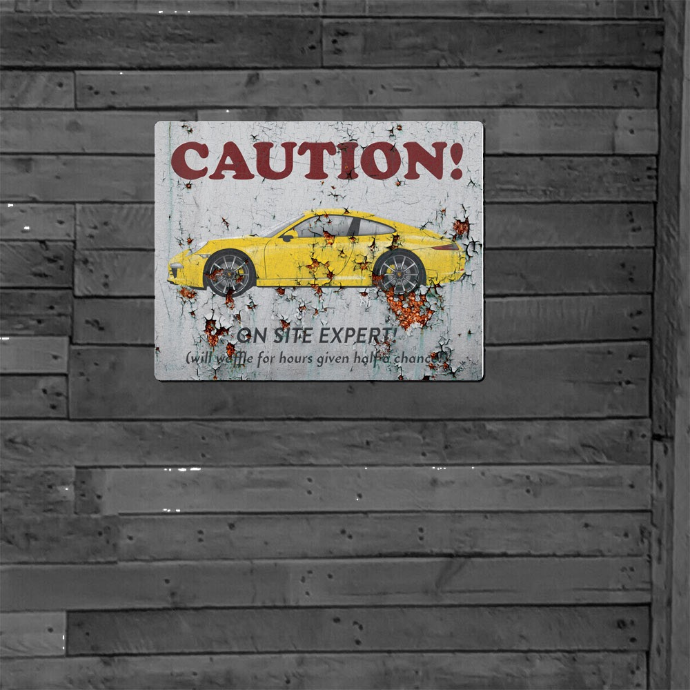 Metal Sign - Porsche 911 991 - On Site Expert with Aged Rust Effect - Image 3
