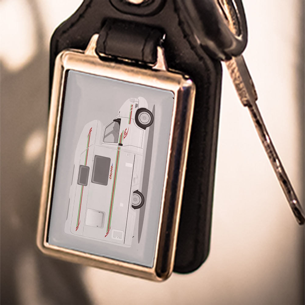 Leather Look Keyring - T4 Compass Calypso Motorhome - Image 2