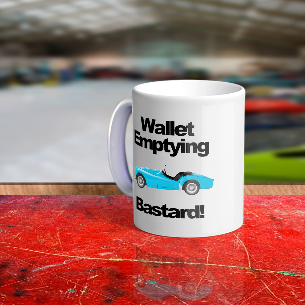 Triumph Tr3 wallet emptying bastard mug